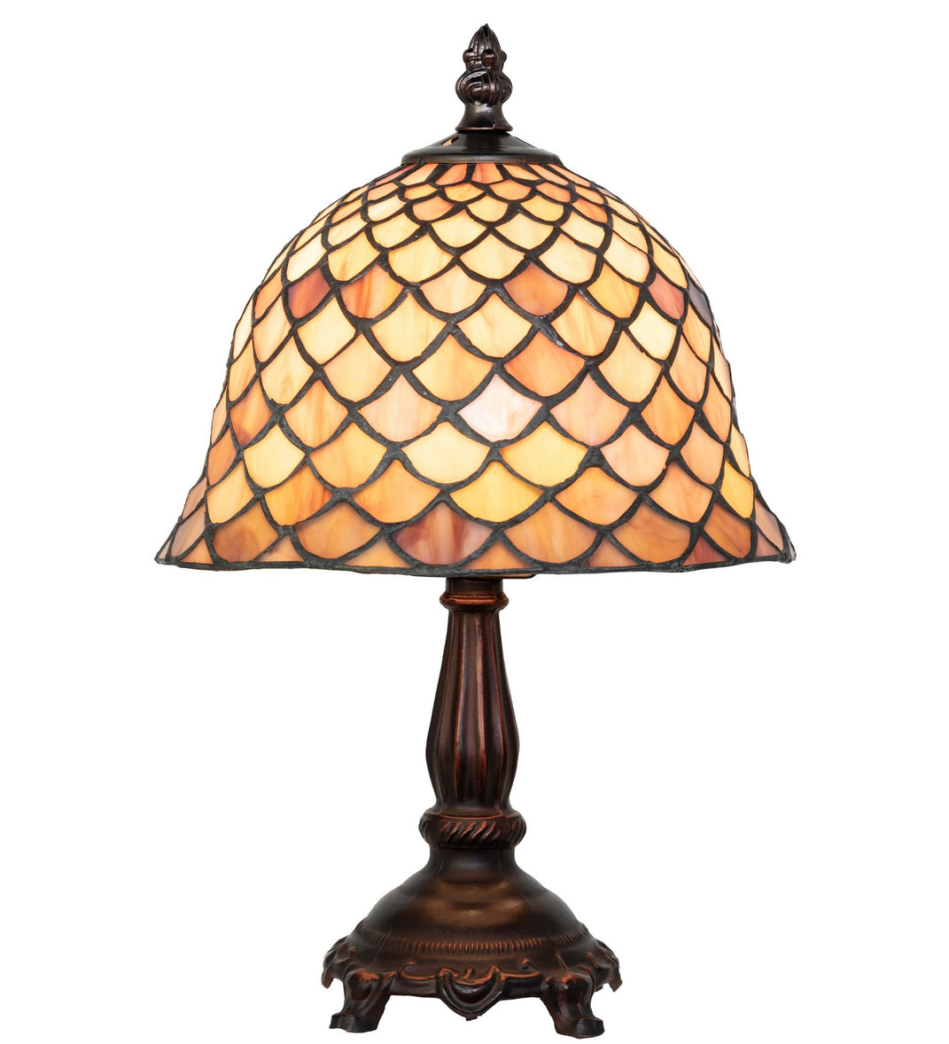 Meyda Tiffany - 67378 - One Light Mini Lamp - Tiffany Fishscale - Antique