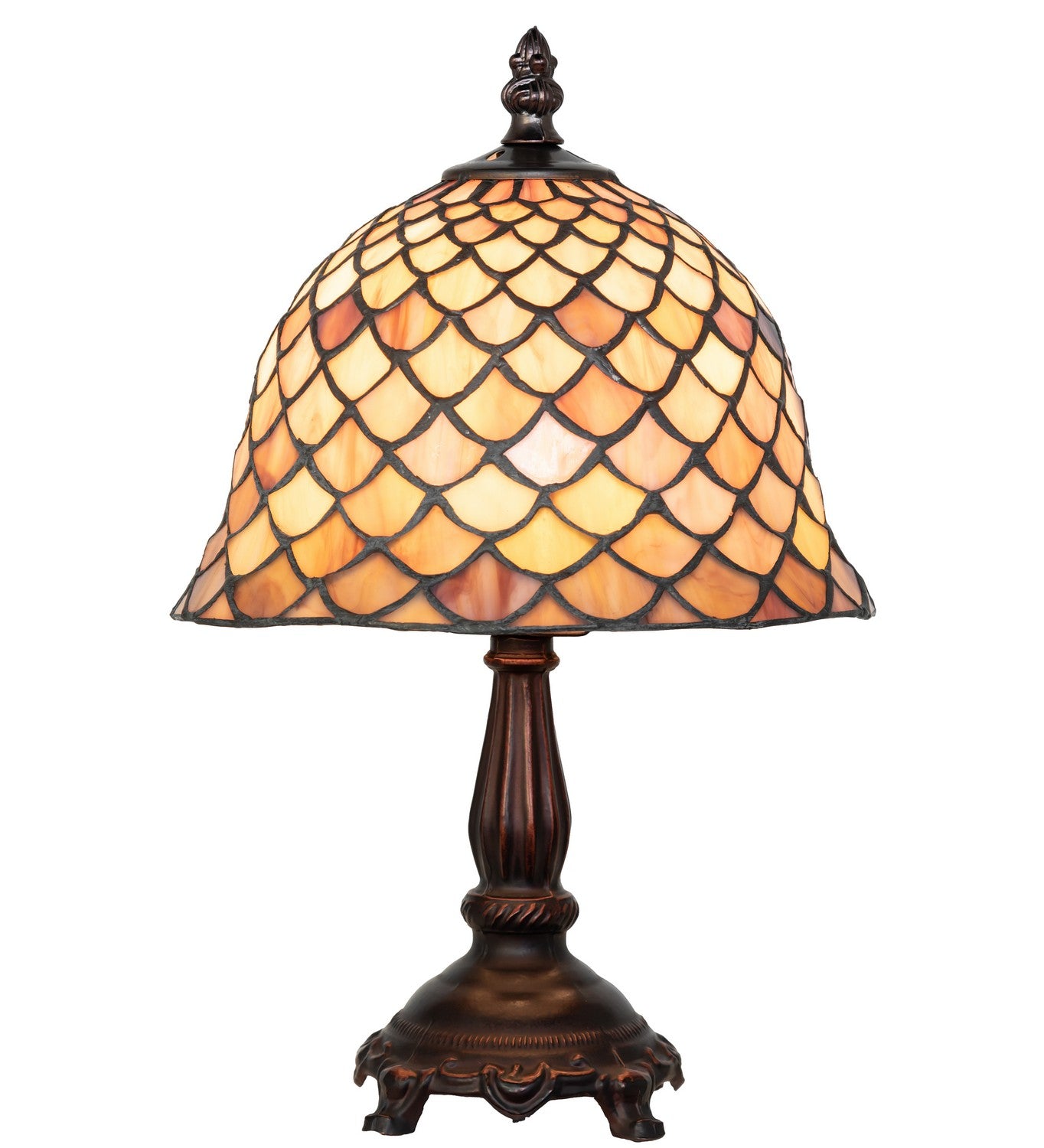 Meyda Tiffany - 67378 - One Light Mini Lamp - Tiffany Fishscale - Antique