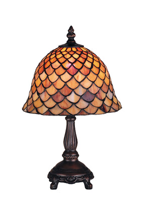 Meyda Tiffany - 67378 - One Light Mini Lamp - Tiffany Fishscale - Antique