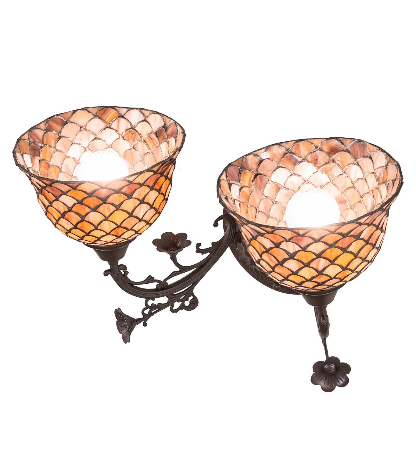 Meyda Tiffany - 67383 - Two Light Wall Sconce - Tiffany Fishscale - Antique