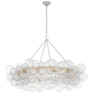 Visual Comfort Signature - JN 5108PW/CG - LED Chandelier - Talia - Plaster White and Clear Swirled Glass