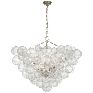 Visual Comfort Signature - JN 5122BSL/CG - LED Chandelier - Talia - Burnished Silver Leaf and Clear Swirled Glass