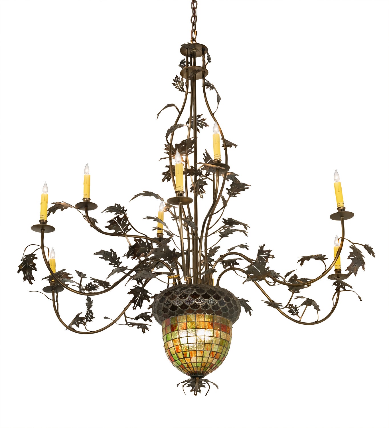 Meyda Tiffany - 69619 - 11 Light Chandelier - Greenbriar Oak - Antique Copper