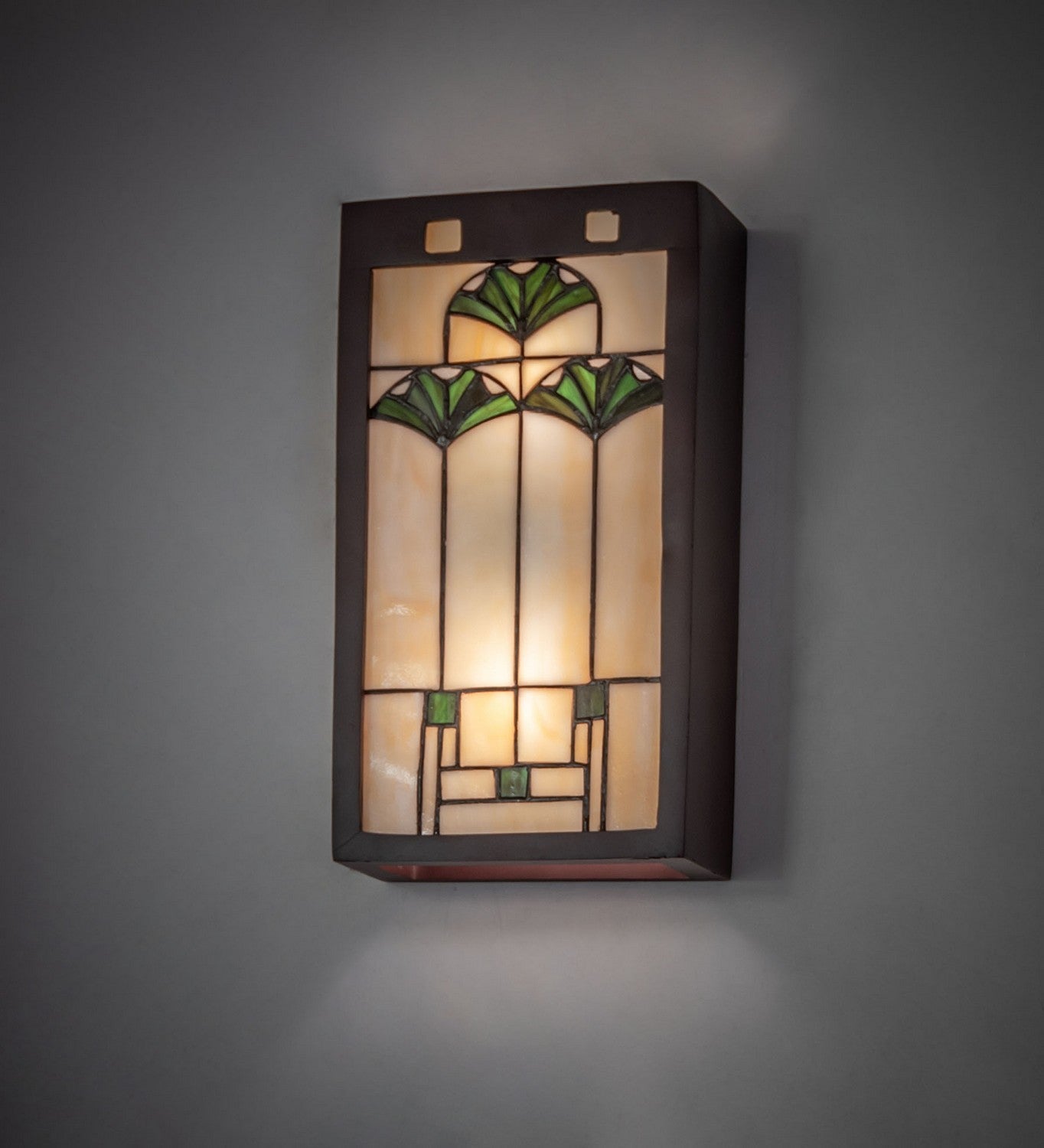 Meyda Tiffany - 71008 - Two Light Wall Sconce - Ginkgo - Mahogany Bronze