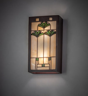 Meyda Tiffany - 71008 - Two Light Wall Sconce - Ginkgo - Mahogany Bronze