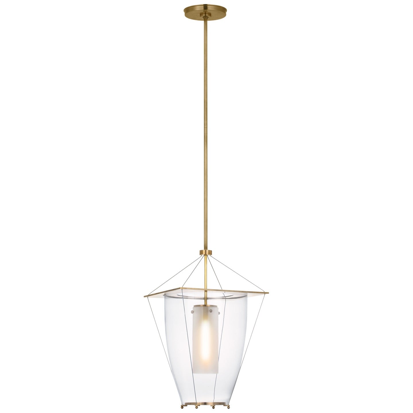 Visual Comfort Signature - RB 5092AB-CG - LED Lantern - Ovalle - Antique Burnished Brass