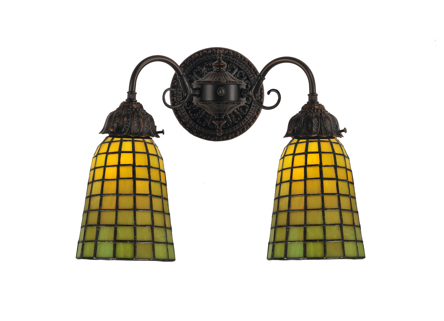 Meyda Tiffany - 74056 - Two Light Wall Sconce - Geometric - Avocado (Lt)