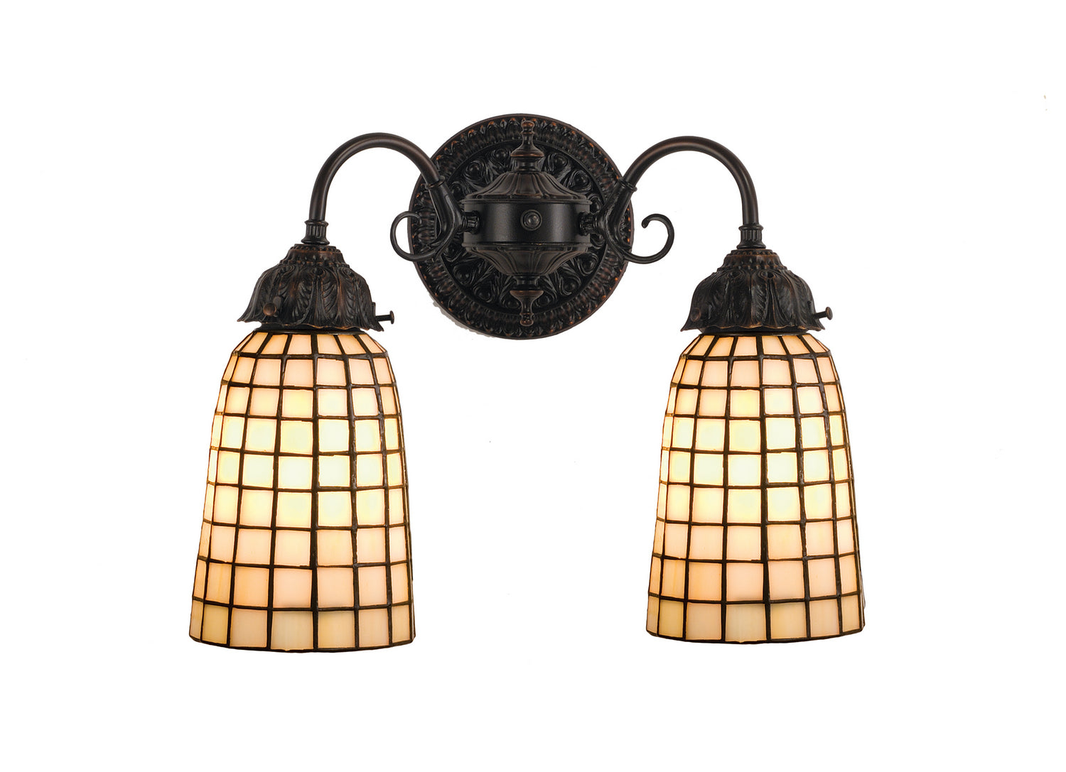 Meyda Tiffany - 74058 - Two Light Wall Sconce - Geometric - Beige