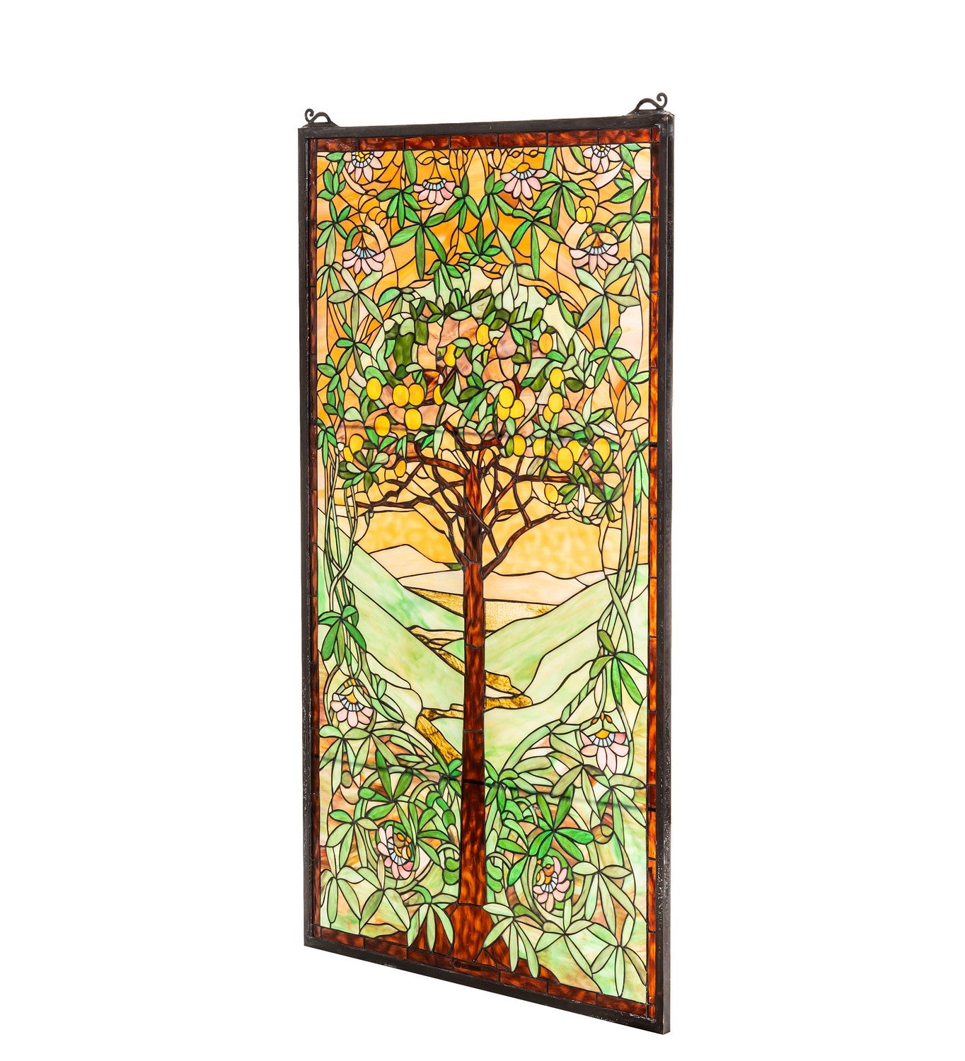 Meyda Tiffany - 74065 - Window - Tiffany Tree Of Life - Beige Avocado Orange Amber