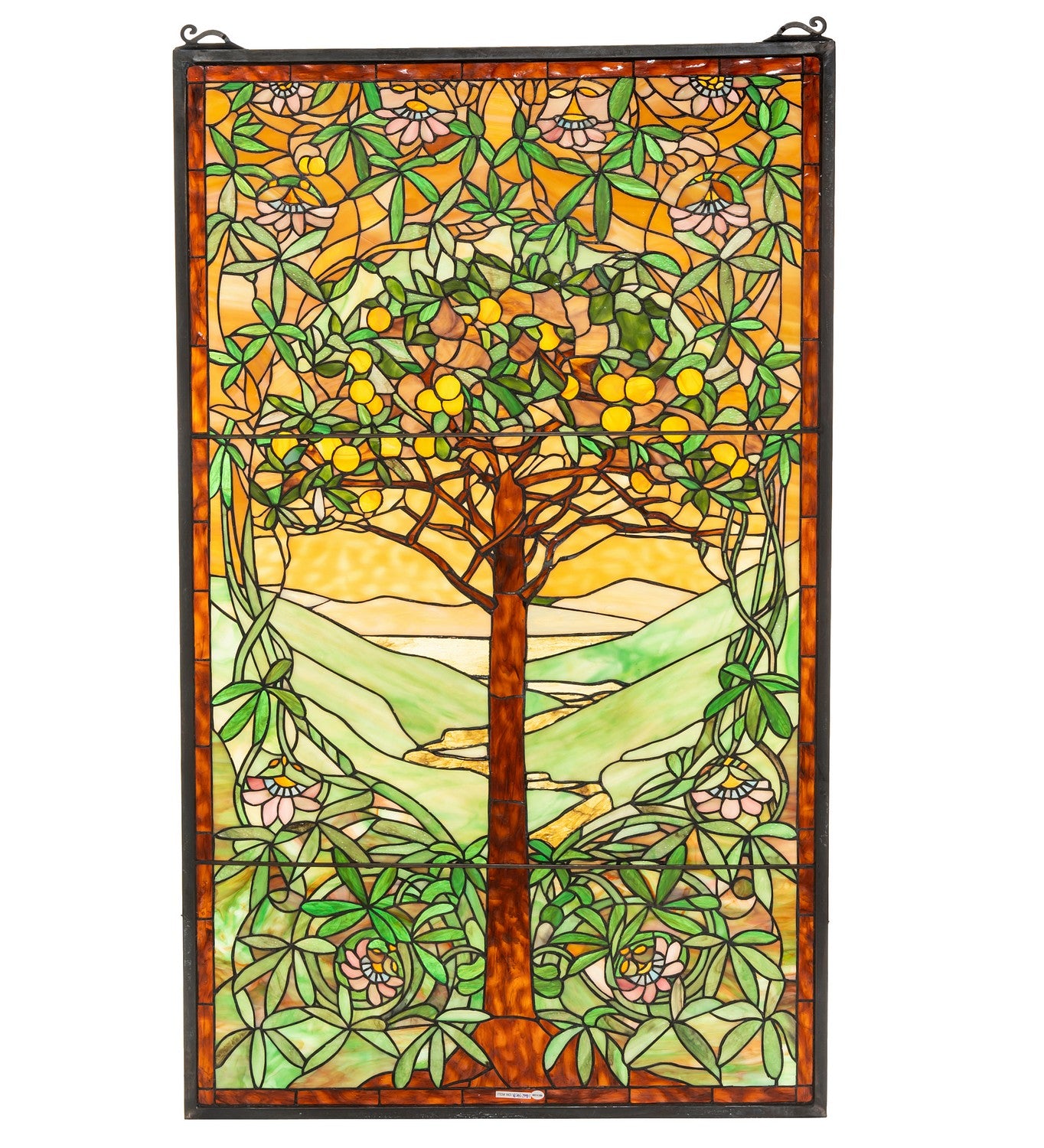 Meyda Tiffany - 74065 - Window - Tiffany Tree Of Life - Beige Avocado Orange Amber