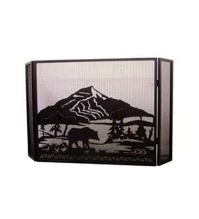 Meyda Tiffany - 79796 - Fireplace Screen - Bear Creek - Black Metal