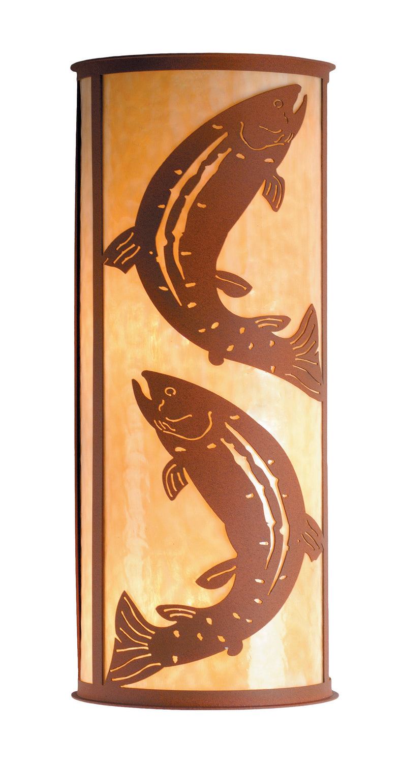 Meyda Tiffany - 77854 - Four Light Wall Sconce - Leaping Trout - Earth