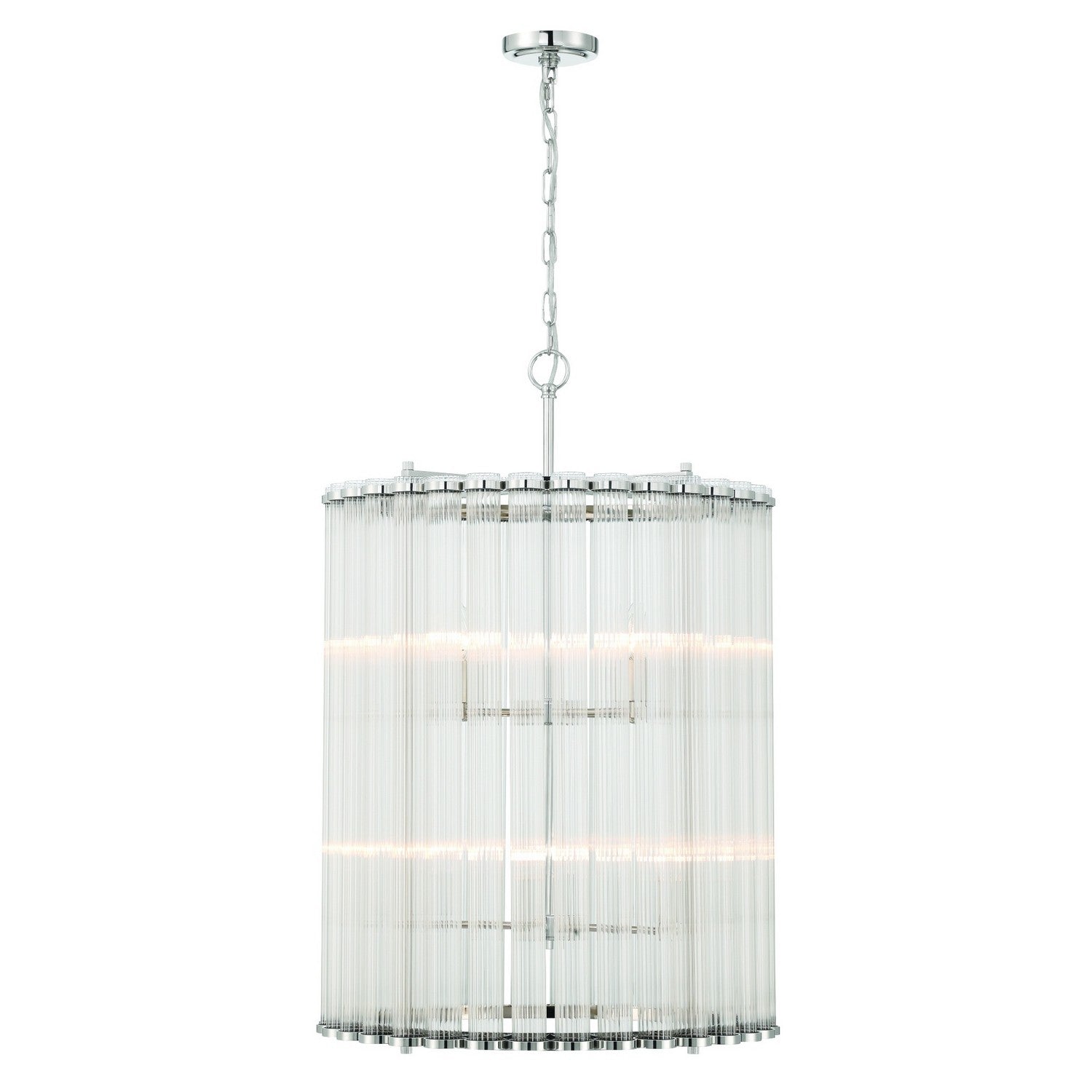 Eurofase - 47238-022 - GLASBURY-CHD-8LT-27IN-PN-RB - GLASBURY - Polished Nickel
