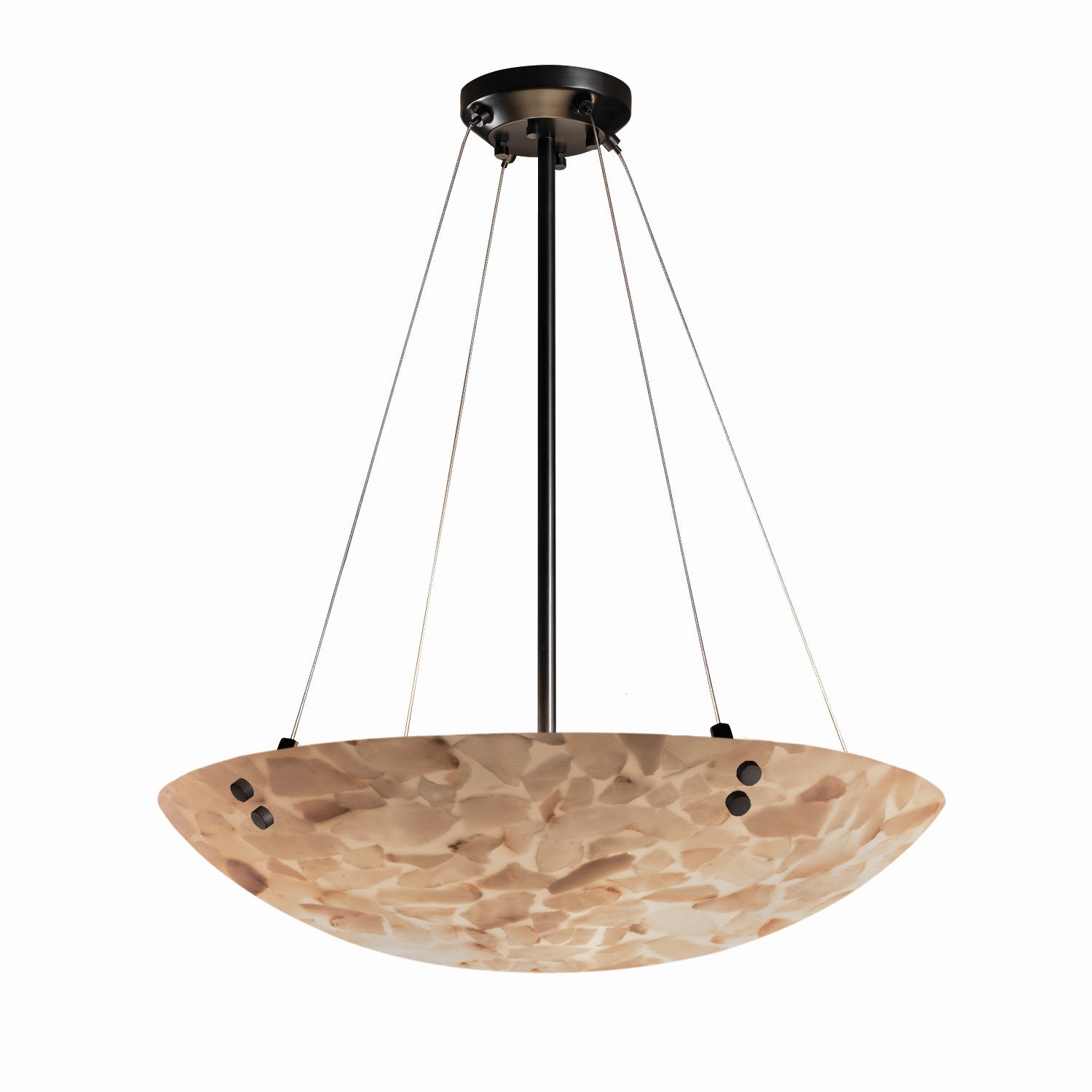 Justice Designs - ALR-9669-35-MBLK-F1 - 12 Light Pendant - Alabaster Rocks - Matte Black