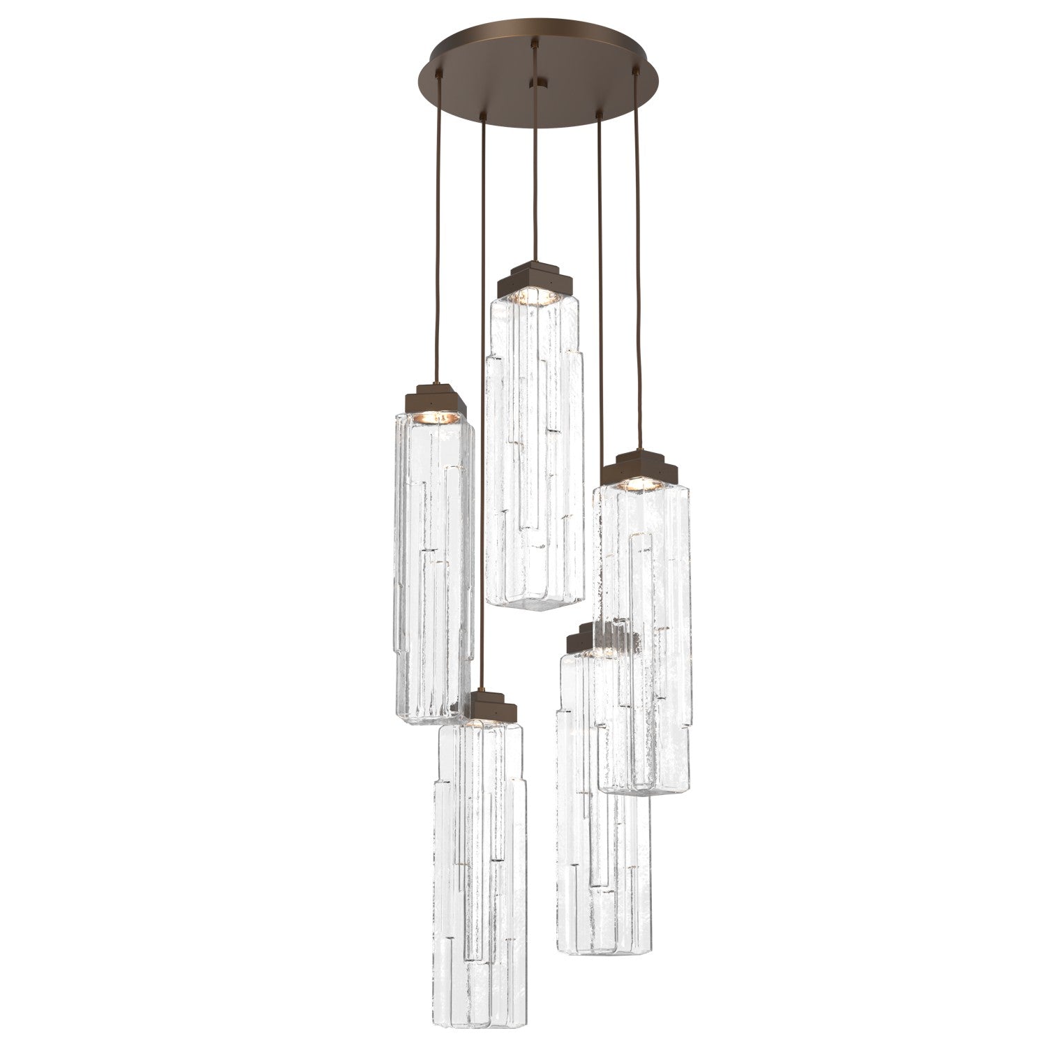 Hammerton Studio - CHB0056-05-FB-LC-C01-L1 - LED Pendant - Ledgestone - Flat Bronze