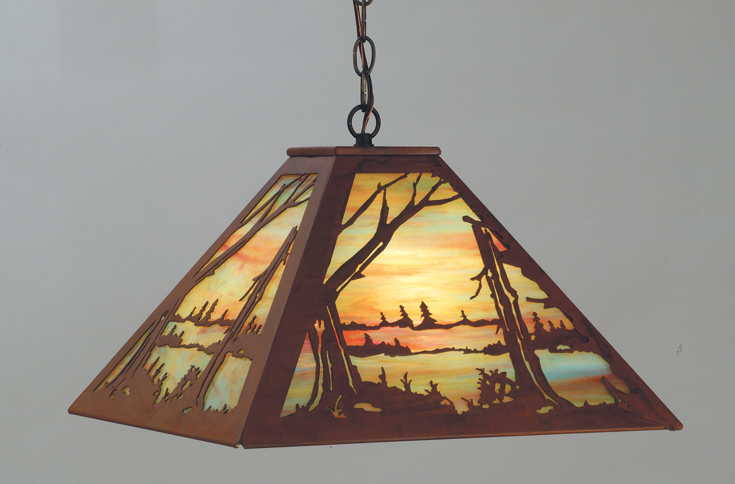 Meyda Tiffany - 81412 - Three Light Pendant - Quiet Pond - Rust