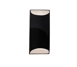 Justice Designs - CER-5755-BKMT - Two Light Wall Sconce - Ambiance - Gloss Black w/ Matte White