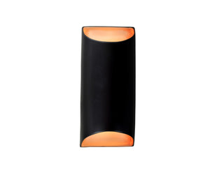 Justice Designs - CER-5755-CBGD - Two Light Wall Sconce - Ambiance - Carbon Matte Black w/ Champagne Gold