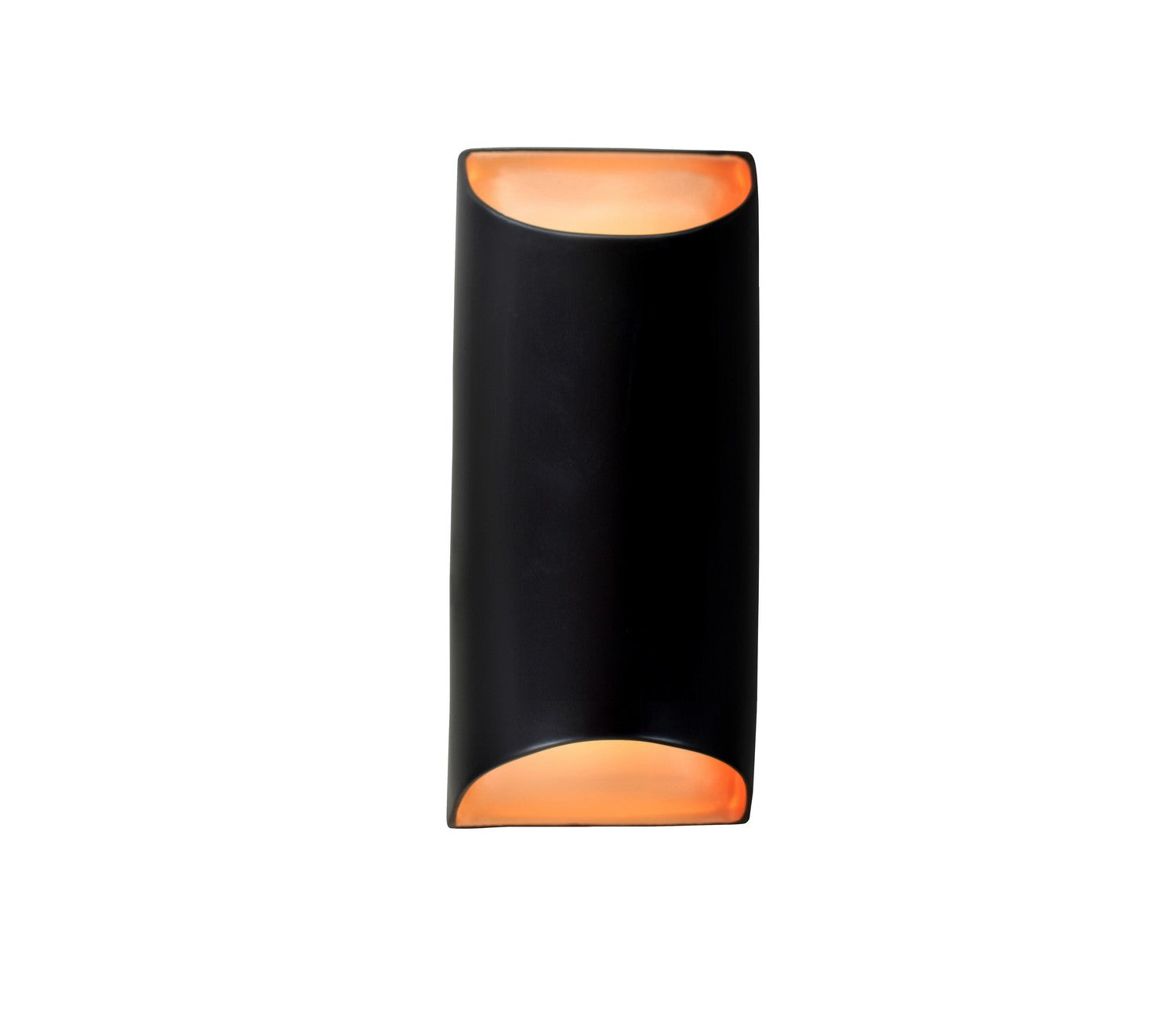 Justice Designs - CER-5755W-CBGD - LED Outdoor Wall Sconce - Ambiance - Carbon Matte Black w/ Champagne Gold