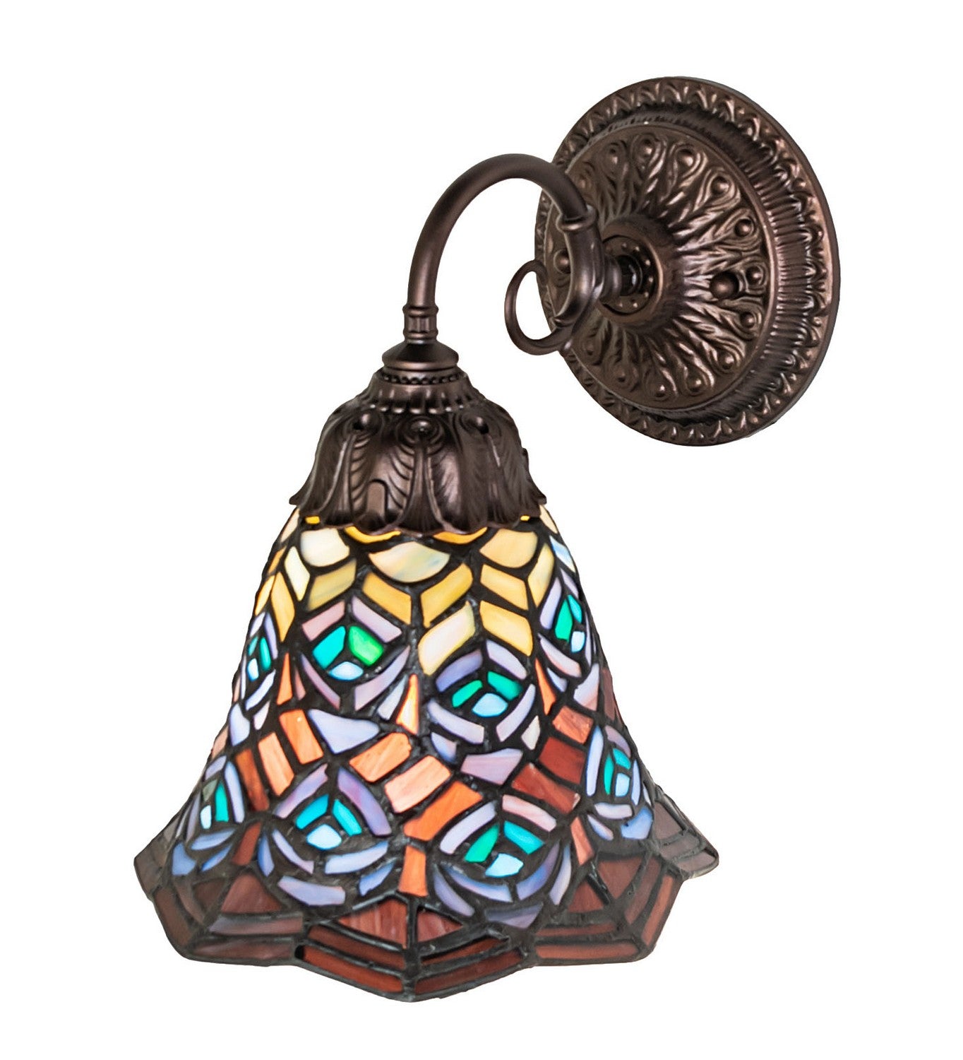 Meyda Tiffany - 245426 - One Light Wall Sconce - Tiffany Peacock Feather