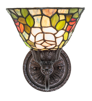 Meyda Tiffany - 245441 - One Light Wall Sconce - Tiffany Rosebush - Mahogany Bronze