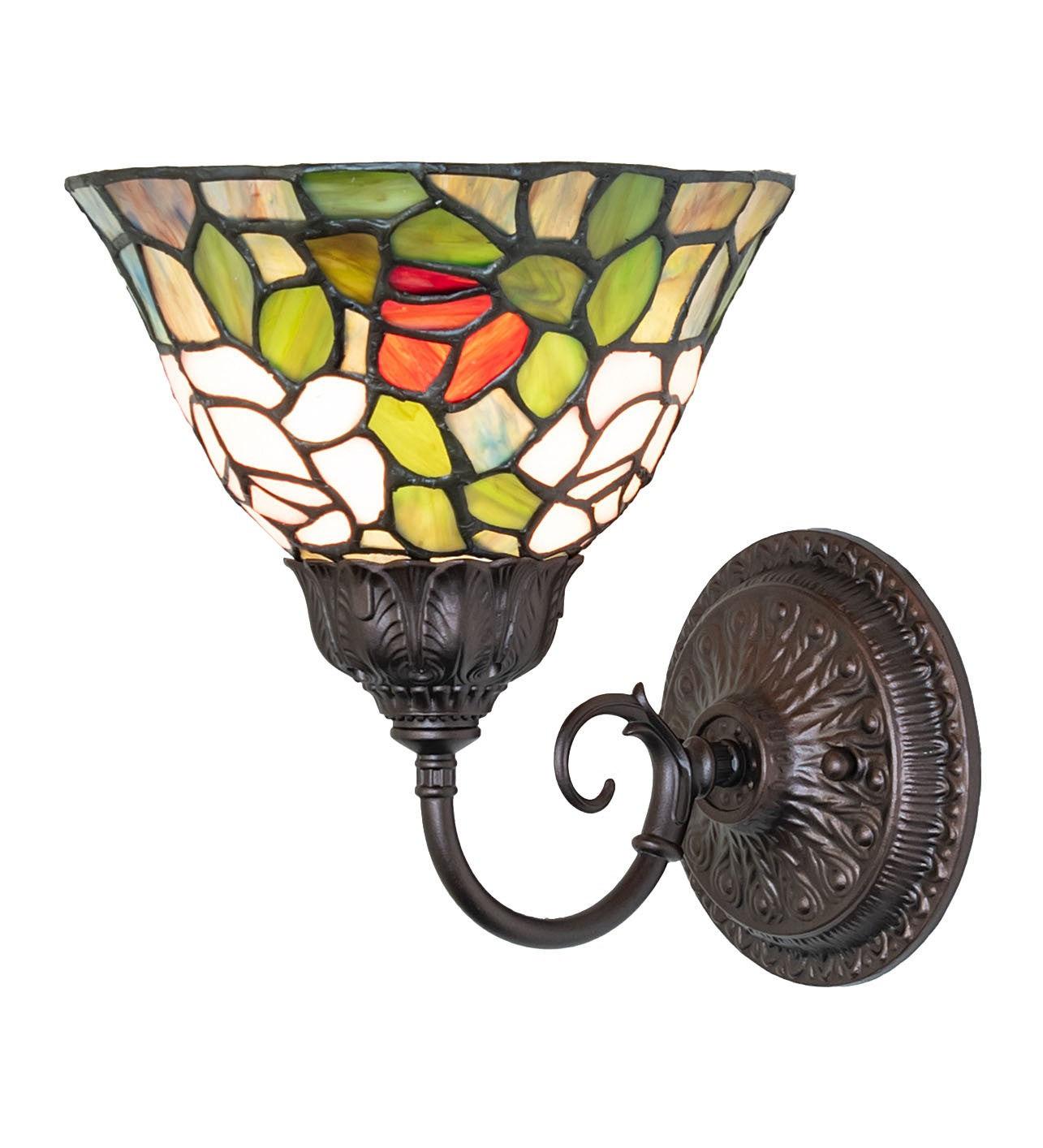 Meyda Tiffany - 245441 - One Light Wall Sconce - Tiffany Rosebush - Mahogany Bronze