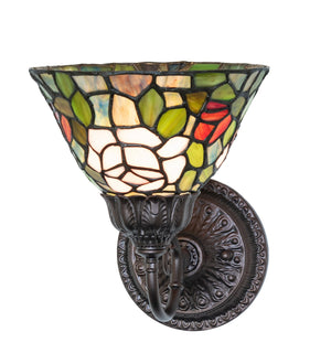 Meyda Tiffany - 245441 - One Light Wall Sconce - Tiffany Rosebush - Mahogany Bronze