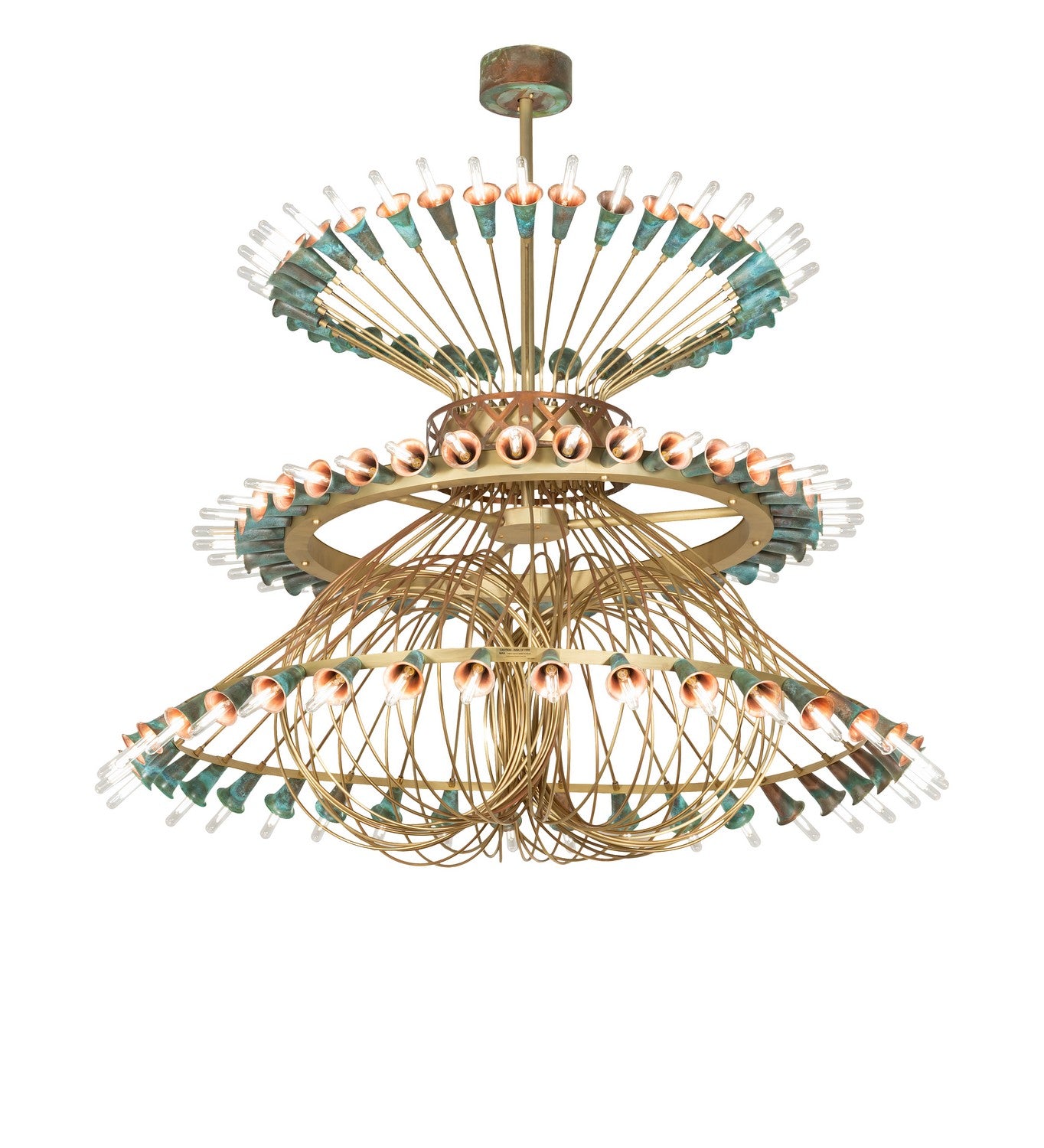 Meyda Tiffany - 271097 - LED Chandelier - Coyle - Brushed Brass/Goldtastic