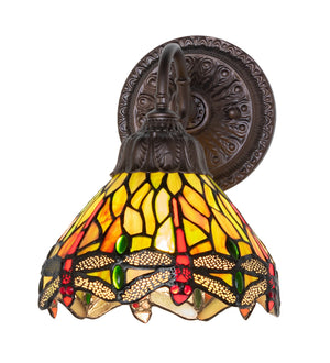 Meyda Tiffany - 274151 - One Light Wall Sconce - Tiffany Hanginghead Dragonfly - Mahogany Bronze