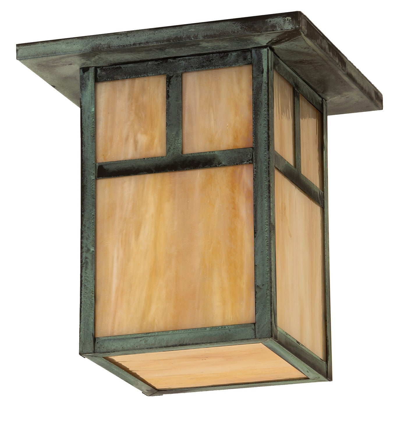 Meyda Tiffany - 274320 - One Light Flushmount - Hyde Park - Verdigris