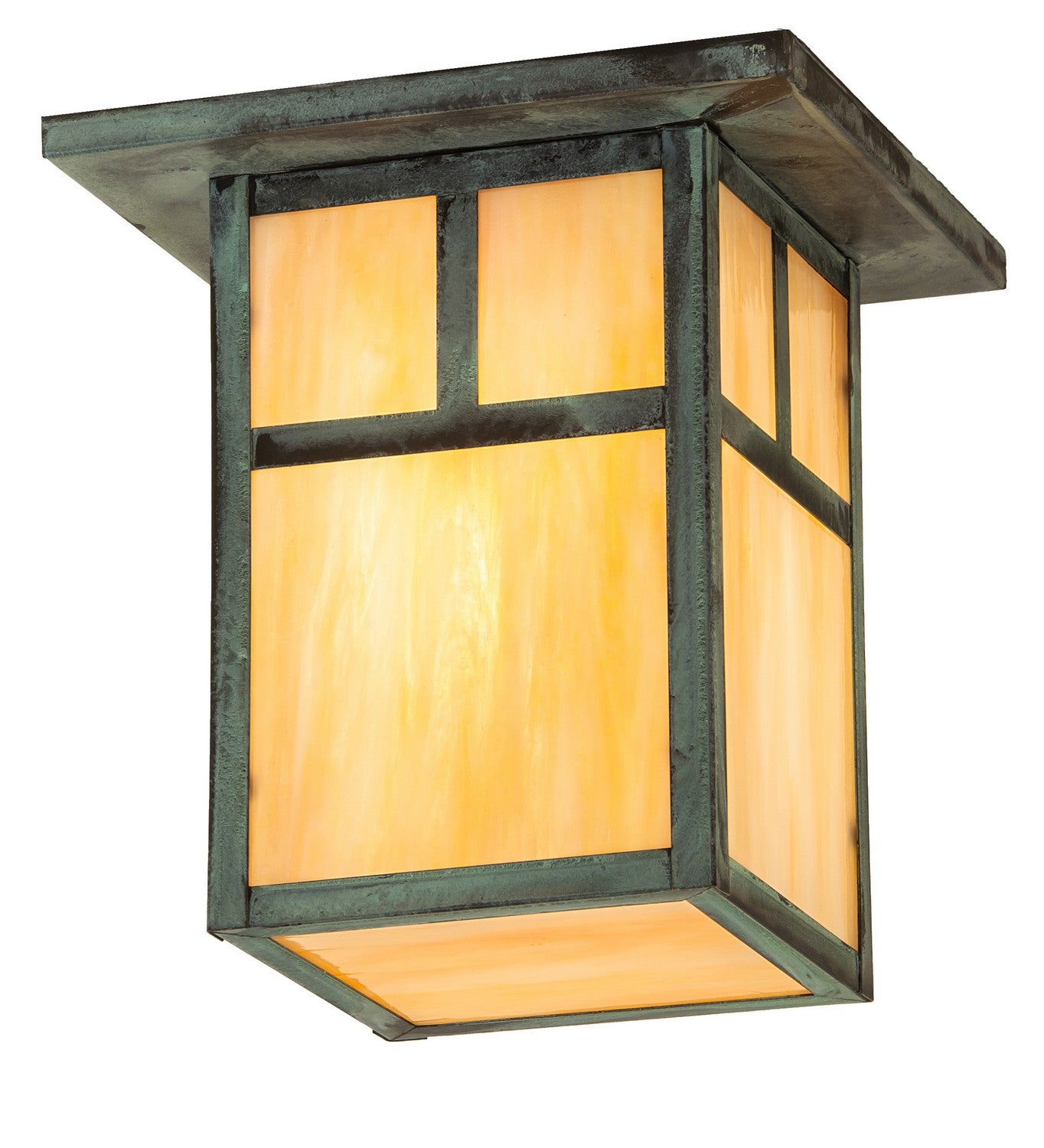 Meyda Tiffany - 274320 - One Light Flushmount - Hyde Park - Verdigris