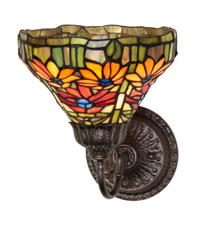 Meyda Tiffany - 275642 - One Light Wall Sconce - Tiffany Poinsettia - Mahogany Bronze