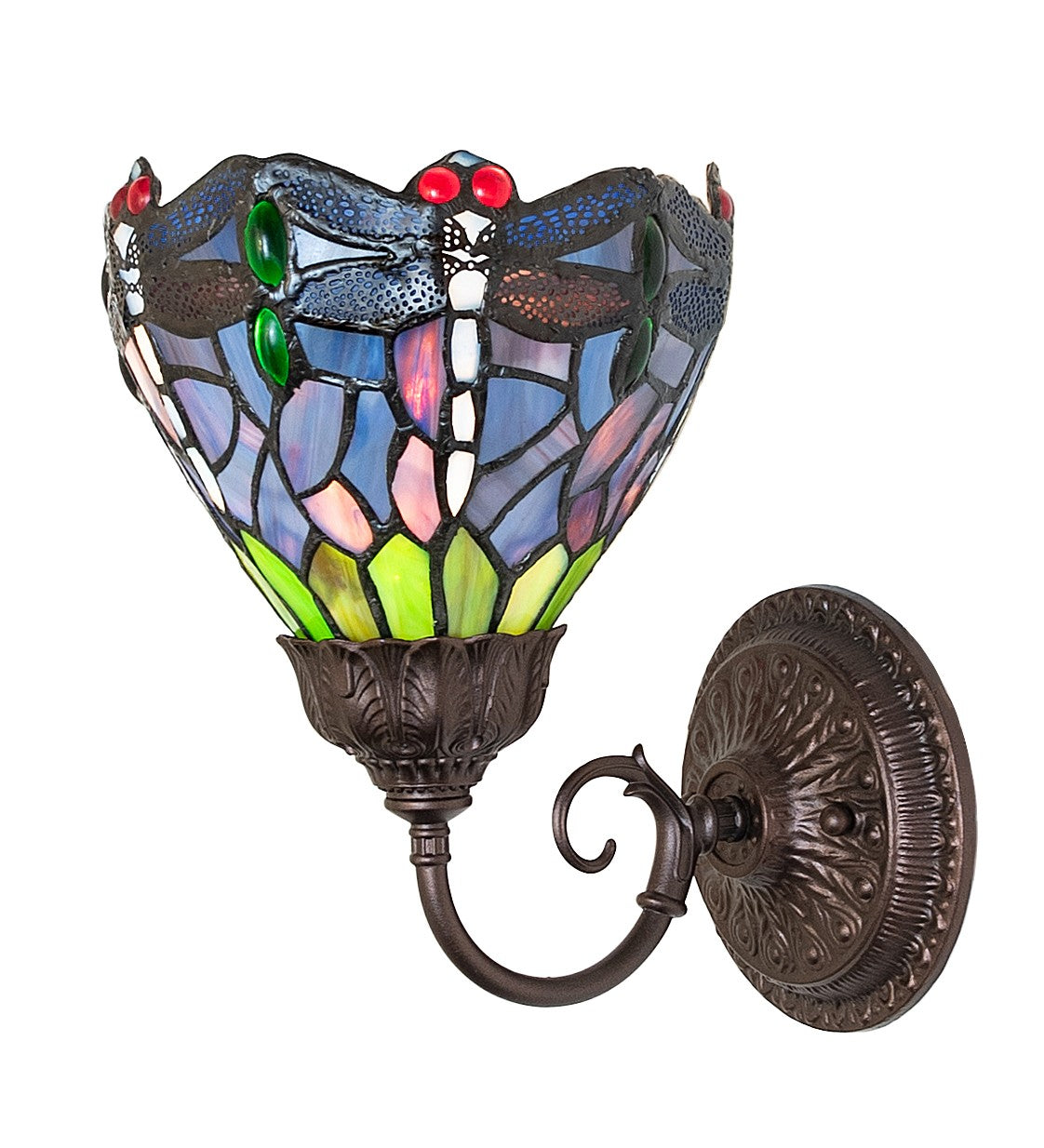 Meyda Tiffany - 275644 - One Light Wall Sconce - Tiffany Hanginghead Dragonfly