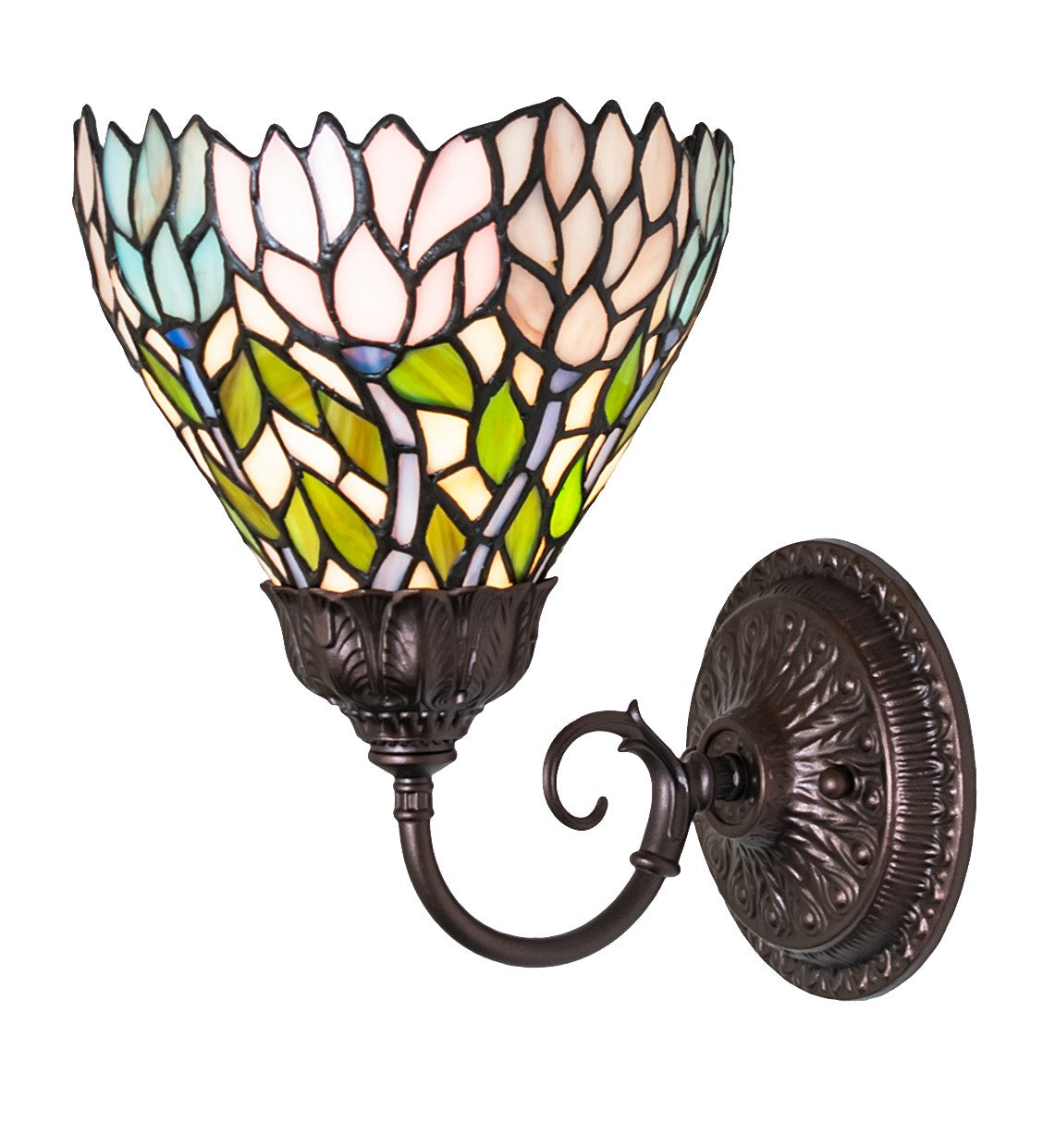 Meyda Tiffany - 275651 - One Light Wall Sconce - Tiffany Cabbage Rose