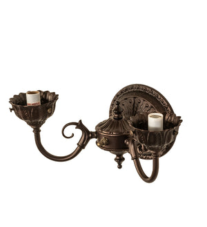 Meyda Tiffany - 31121 - Two Light Wall Sconce - Tiffany Rosebush - Mahogany Bronze