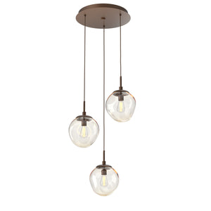 Hammerton Studio - CHB0062-03-BB-A-C01-E2 - Three Light Pendant - Aster - Burnished Bronze