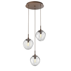 Hammerton Studio - CHB0062-03-BB-C-C01-E2 - Three Light Pendant - Aster - Burnished Bronze