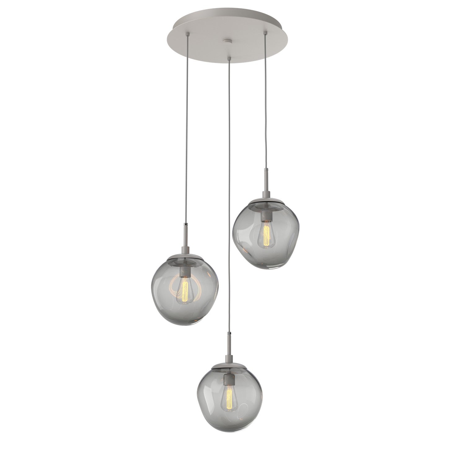 Hammerton Studio - CHB0062-03-BS-S-C01-E2 - Three Light Pendant - Aster - Beige Silver