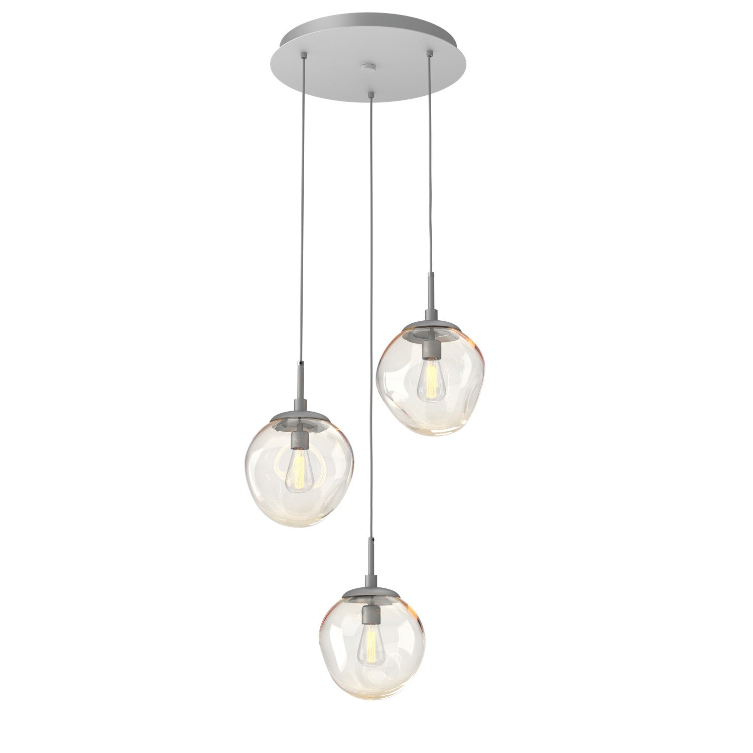 Hammerton Studio - CHB0062-03-CS-A-C01-E2 - Three Light Pendant - Aster - Classic Silver