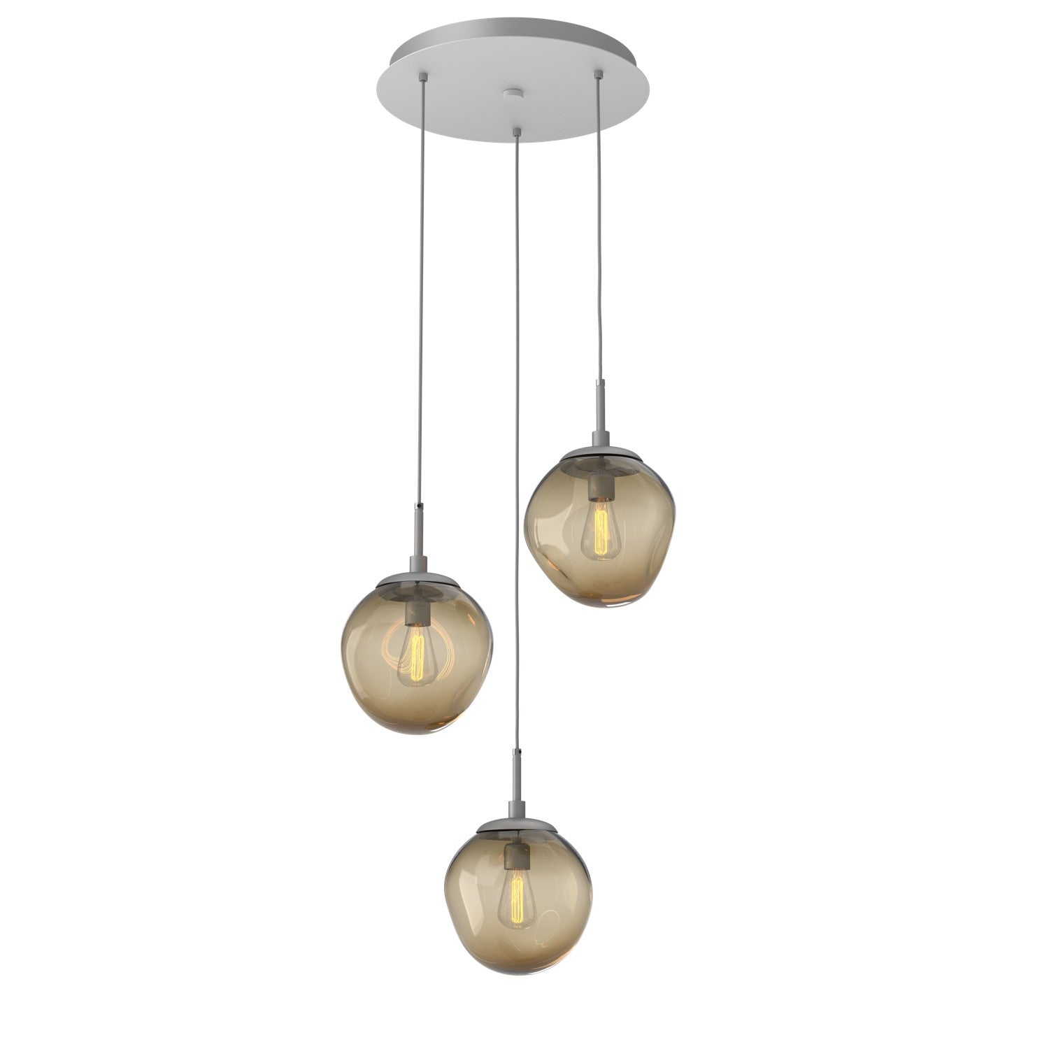 Hammerton Studio - CHB0062-03-CS-B-C01-E2 - Three Light Pendant - Aster - Classic Silver