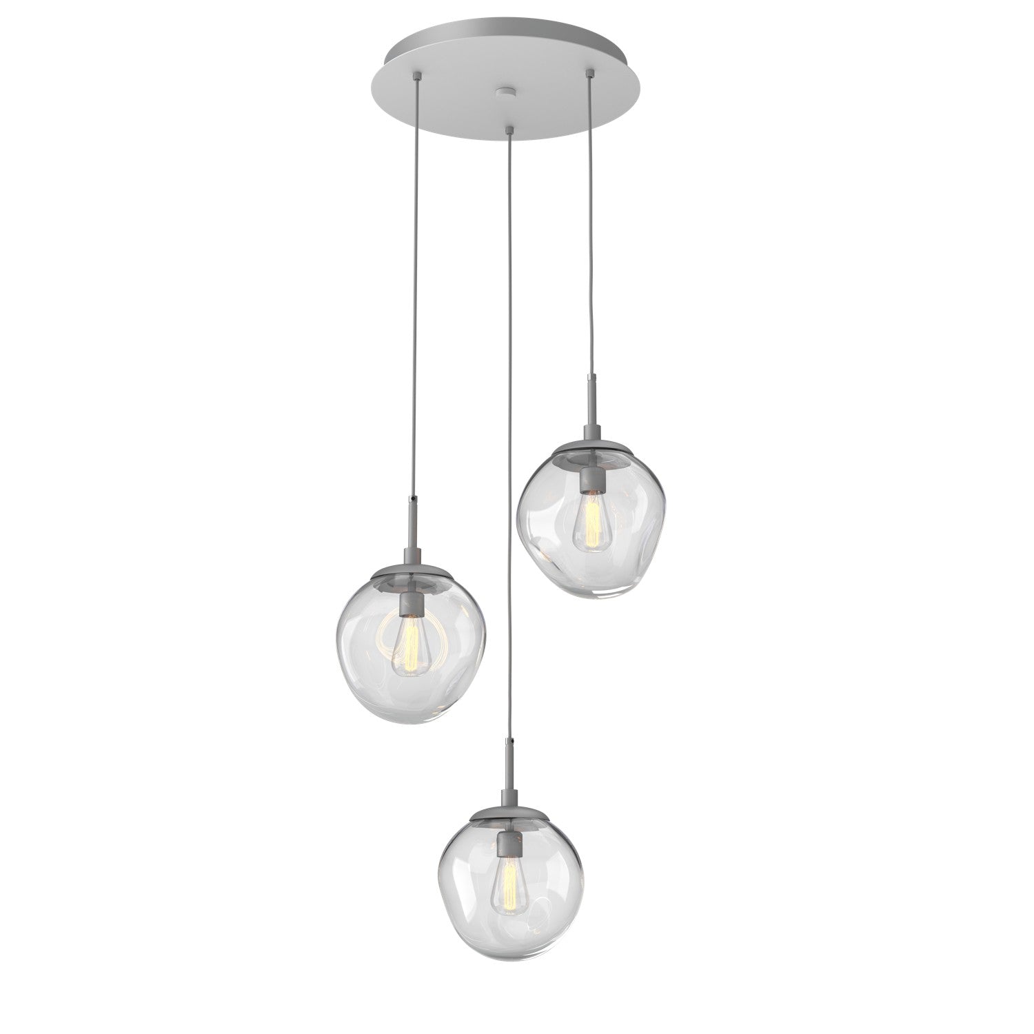 Hammerton Studio - CHB0062-03-CS-C-C01-E2 - Three Light Pendant - Aster - Classic Silver