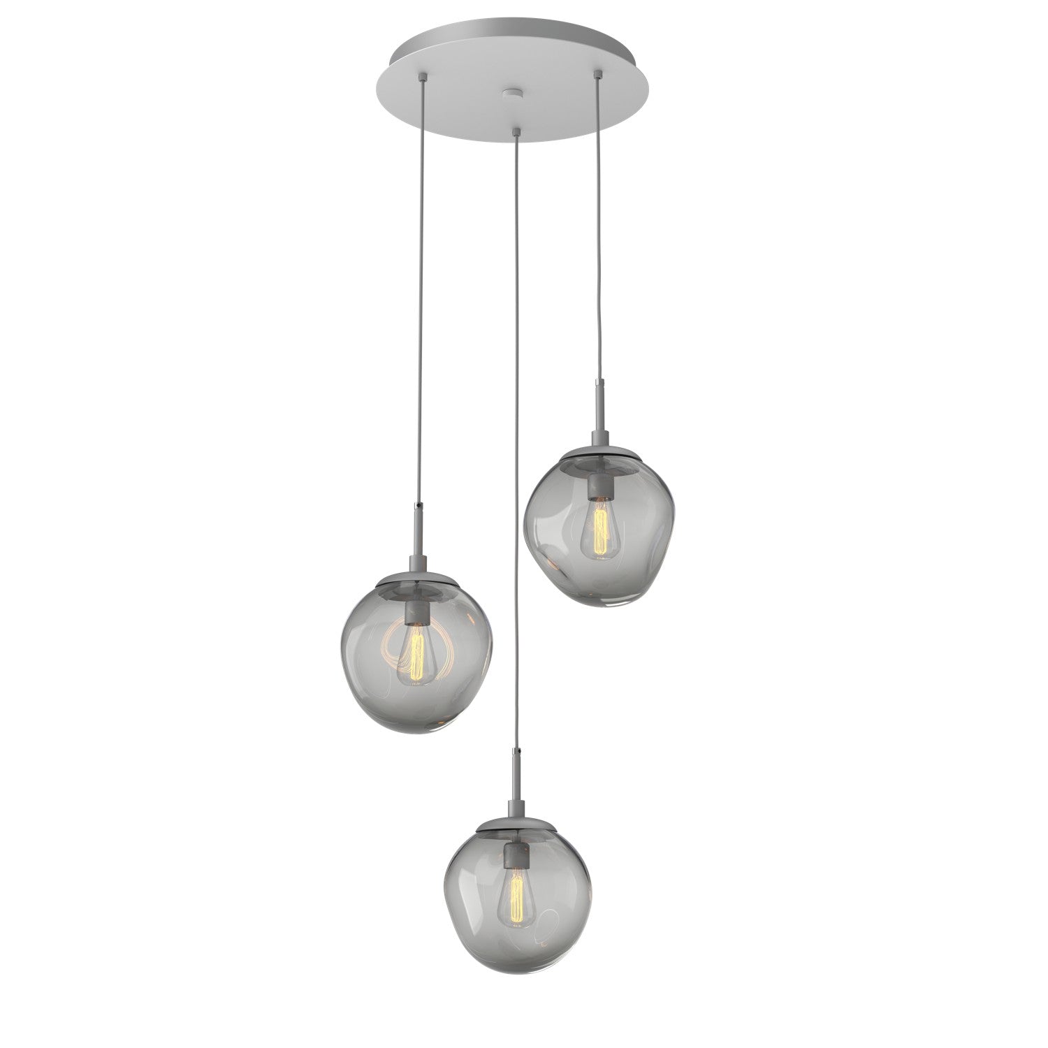 Hammerton Studio - CHB0062-03-CS-S-C01-E2 - Three Light Pendant - Aster - Classic Silver