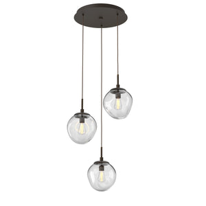 Hammerton Studio - CHB0062-03-FB-C-C01-E2 - Three Light Pendant - Aster - Flat Bronze