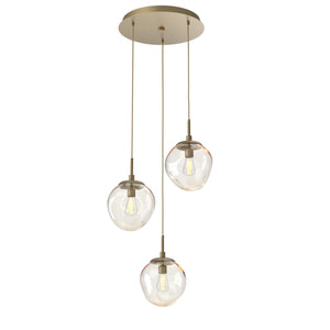 Hammerton Studio - CHB0062-03-GB-A-C01-E2 - Three Light Pendant - Aster - Gilded Brass