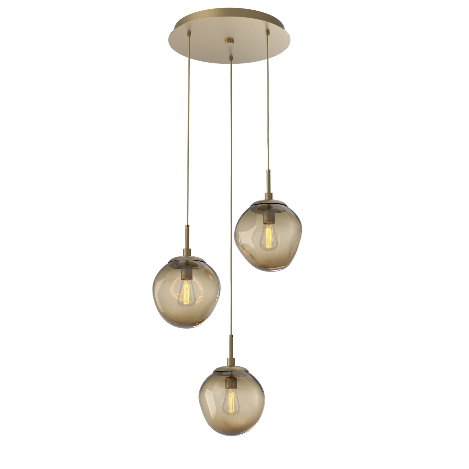 Hammerton Studio - CHB0062-03-GB-B-C01-E2 - Three Light Pendant - Aster - Gilded Brass