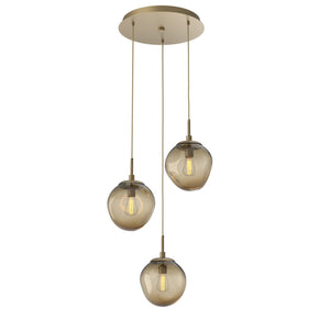 Hammerton Studio - CHB0062-03-GB-B-C01-E2 - Three Light Pendant - Aster - Gilded Brass