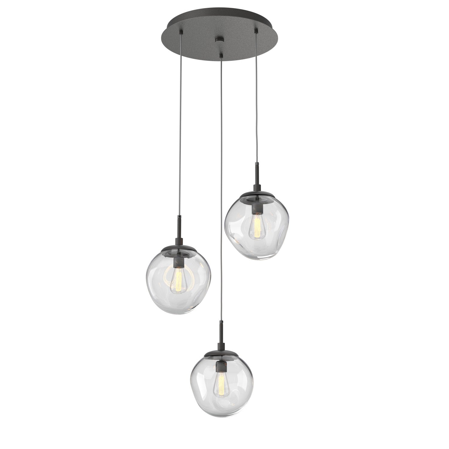 Hammerton Studio - CHB0062-03-GP-C-C01-E2 - Three Light Pendant - Aster - Graphite