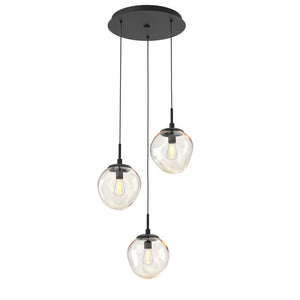 Hammerton Studio - CHB0062-03-MB-A-C01-E2 - Three Light Pendant - Aster - Matte Black