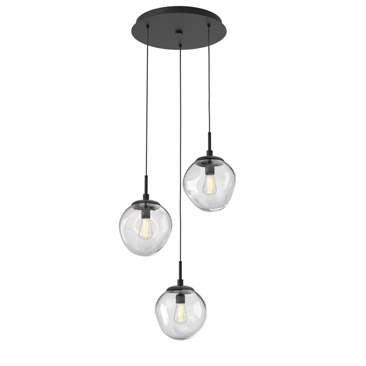 Hammerton Studio - CHB0062-03-MB-C-C01-E2 - Three Light Pendant - Aster - Matte Black