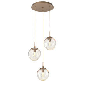 Hammerton Studio - CHB0062-03-NB-A-C01-E2 - Three Light Pendant - Aster - Novel Brass